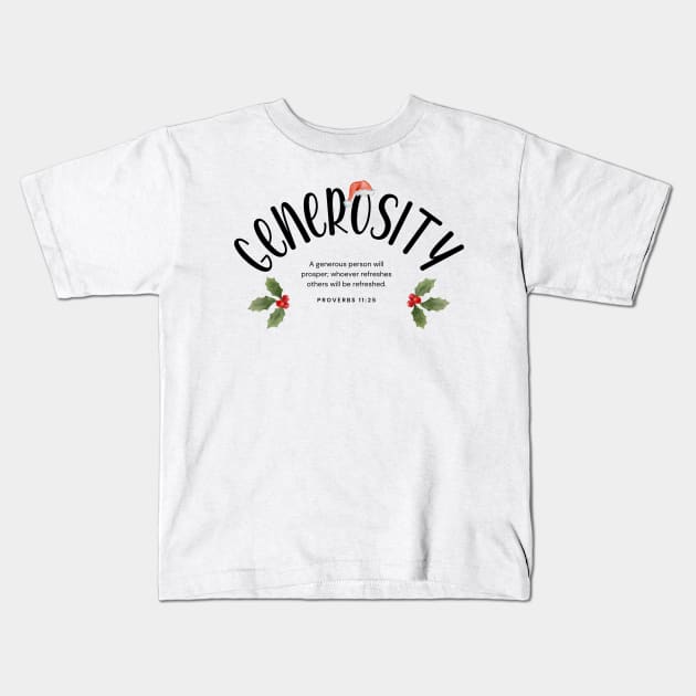 Generosity - Fruits of the Spirit 2023 Christmas | Group | Set Design Kids T-Shirt by shopfindingbeni